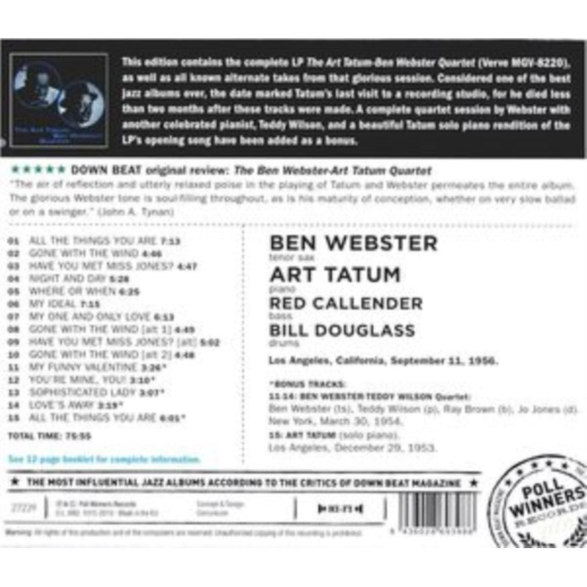 Ben Webster & Art Tatum Quartet
